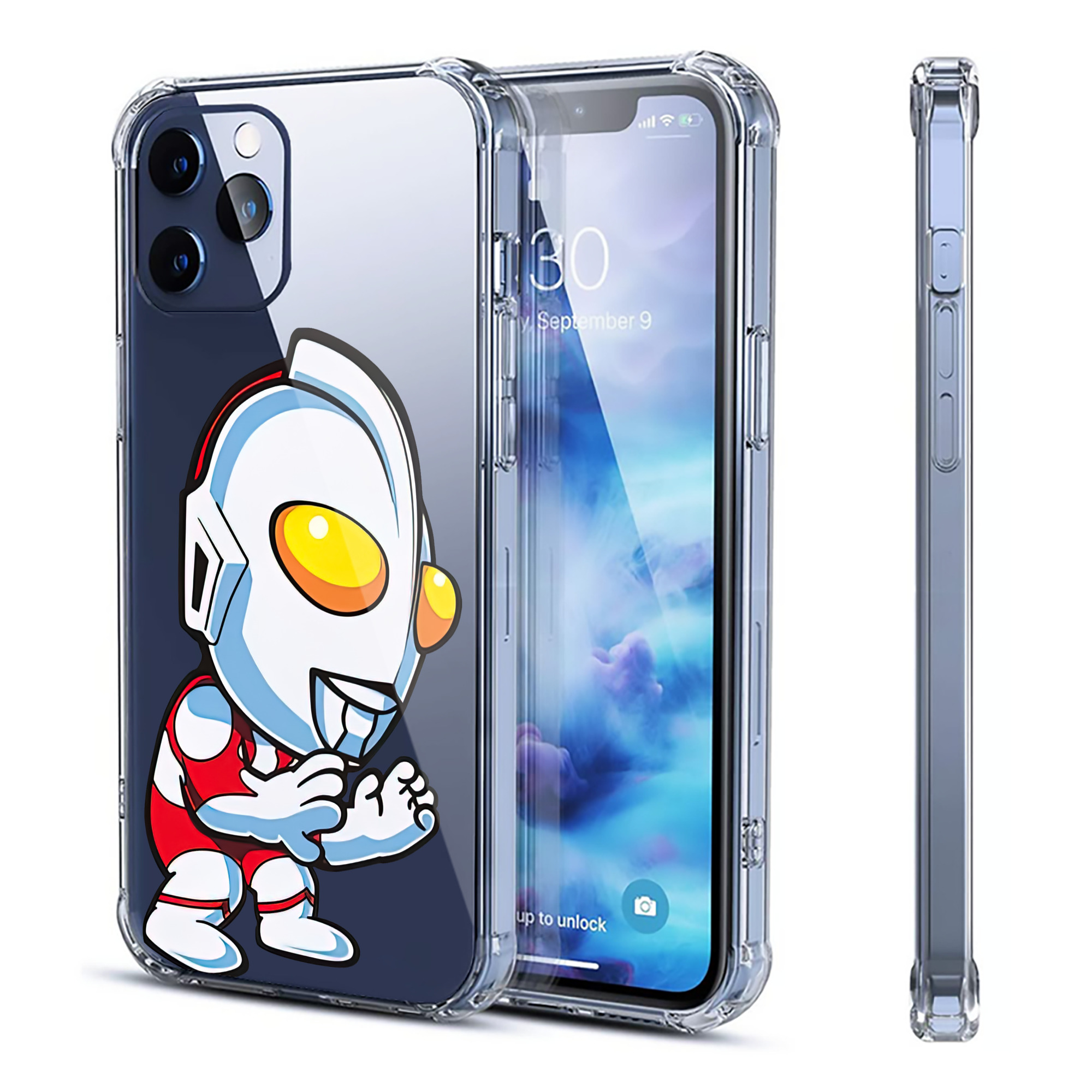 （画像用） ウルトラマン Ultraman 【iPhone 12シリーズ対応】透明スマホケース（クリアソフトケース）